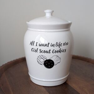 Girl Scout Cookie Jar White ceramic